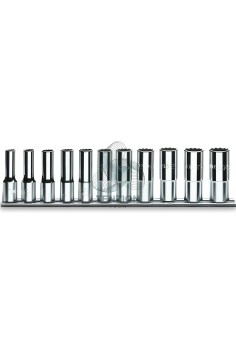 Set 11 Chiavi A Bussola Lunghe Bocca Poligonale 1/2" 10-22mm