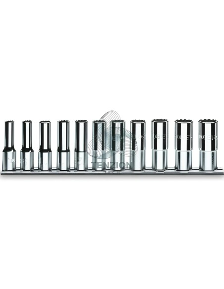 Set 11 Chiavi A Bussola Lunghe Bocca Poligonale 1/2" 1/2"-1.1/16"