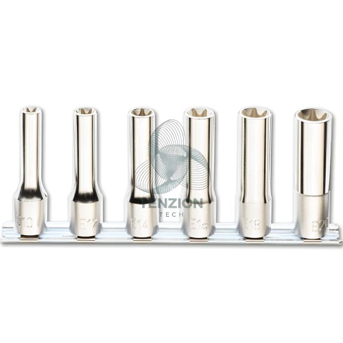 Set 6 Chiavi A Bussola Lunghe Torx 1/2" E10-E20