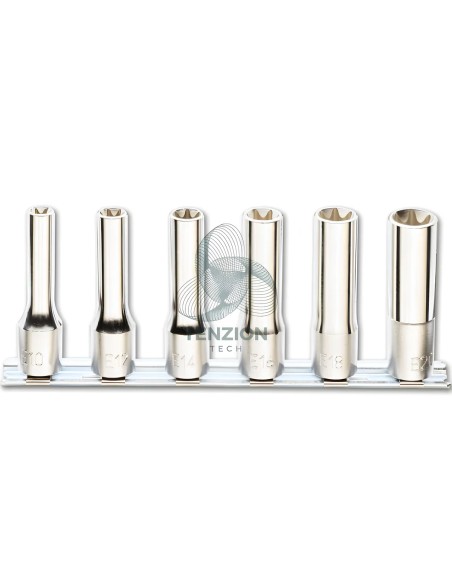 Set 6 Chiavi A Bussola Lunghe Torx 1/2" E10-E20