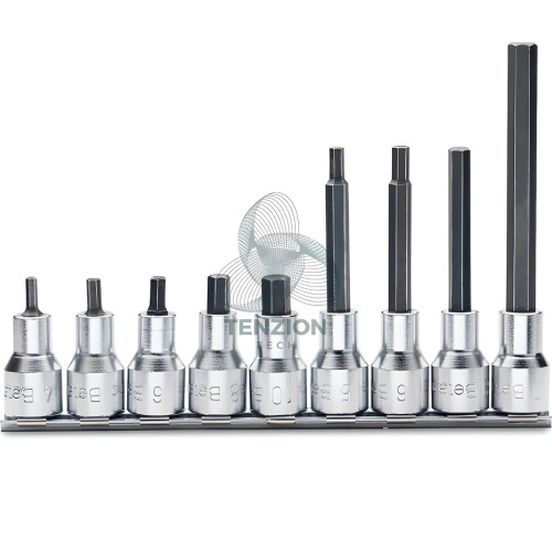 Set 9 Chiavi A Bussola Maschio Esagonale 1/2"