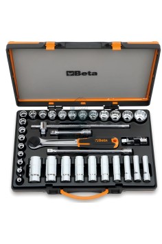 Set 30 Chiavi A Bussola Poligonali E Accessori 1/2"