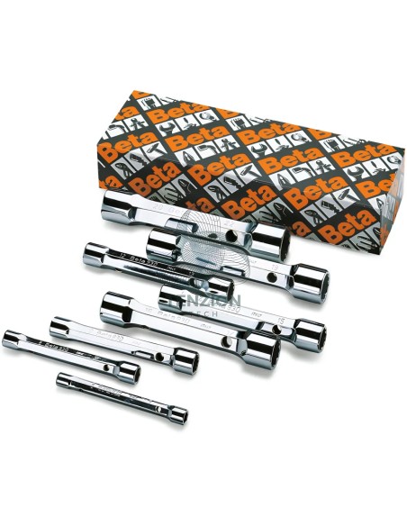 Set 8 Chiavi A Tubo Doppie Poligonali Serie Pesante 6x7-20x22mm