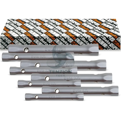 Set 8 Chiavi A Tubo Doppie Esagonali Serie Leggera 6x7-20x22mm