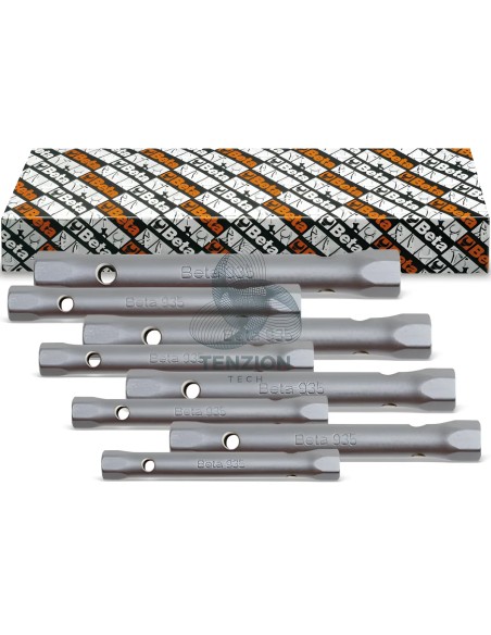 Set 8 Chiavi A Tubo Doppie Esagonali Serie Leggera 6x7-20x22mm