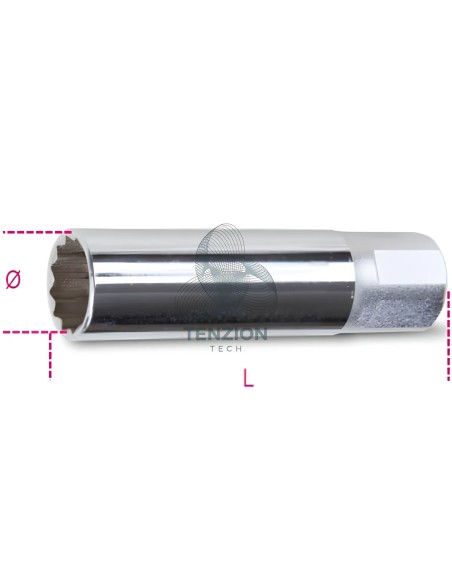 Chiave A Bussola Attacco Quadro Femmina 3/8" Per Candele
