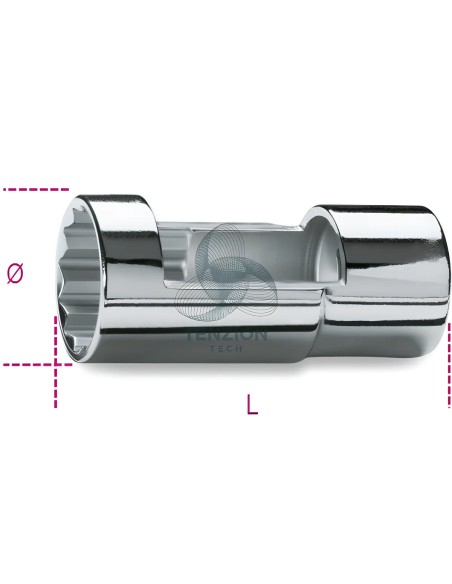Chiave A Bussola Attacco Quadro Femmina 1/2" Per Iniettori Diesel 27mm