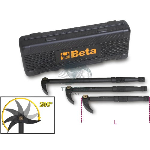 Set 3 Leve Con Testa Snodata Piatta Curva 200-300mm