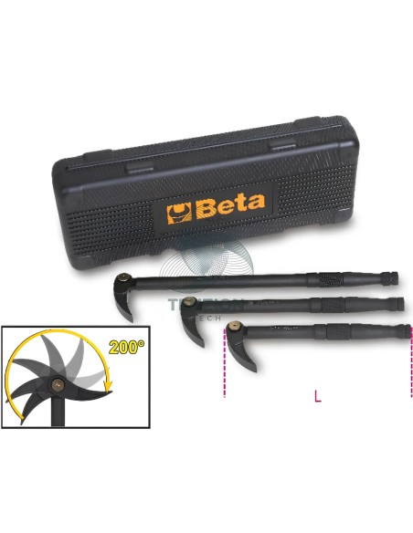 Set 3 Leve Con Testa Snodata Piatta Curva 200-300mm