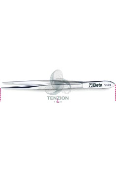 Pinzetta A Molla Punte Fini Dritte Arrotondate Zigrinate Acciaio Inox