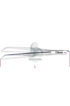 Pinzetta A Molla Punte Fini Curve Arrotondate Zigrinate Acciaio Inox