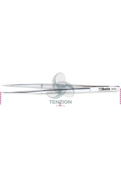 Pinzetta A Molla Con Perno Punte Fini Dritte Arrotondate Zigrinate Acciaio Inox