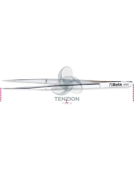 Pinzetta A Molla Con Perno Punte Fini Dritte Arrotondate Zigrinate Acciaio Inox