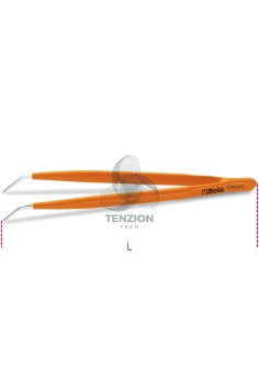Pinzetta A Molla Punte Fini Curve Arrotondate Zigrinate Acciaio Inox