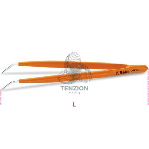 Pinzetta A Molla Punte Fini Curve Arrotondate Zigrinate Acciaio Inox