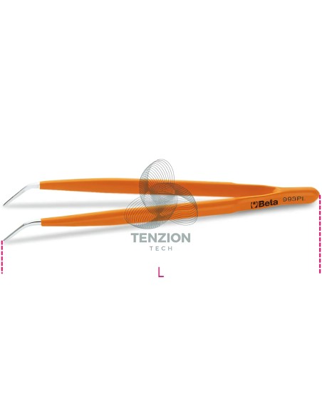 Pinzetta A Molla Punte Fini Curve Arrotondate Zigrinate Acciaio Inox