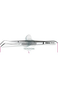 Pinzetta A Molla Con Perno Punte Curve A Gomito Arrotondate Zigrinate Acciaio Inox