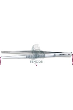 Pinzetta A Molla Antiacido Antimagnetica Punte Larghe Dritte Arrotondate Zigrinate Acciaio Inox