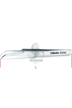 Pinzetta A Molla Antiacido Antimagnetica Punte Finissime Curve Acciaio Inox