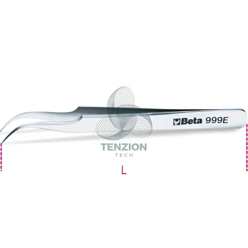 Pinzetta A Molla Antiacido Antimagnetica Punte Finissime Curve Acciaio Inox