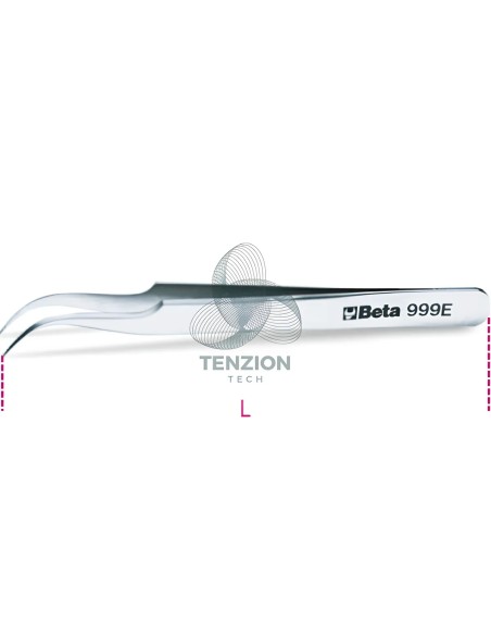 Pinzetta A Molla Antiacido Antimagnetica Punte Finissime Curve Acciaio Inox