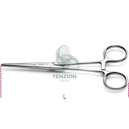 Pinzetta Autobloccante Becchi Arrotondati Zigrinati Acciaio Inox