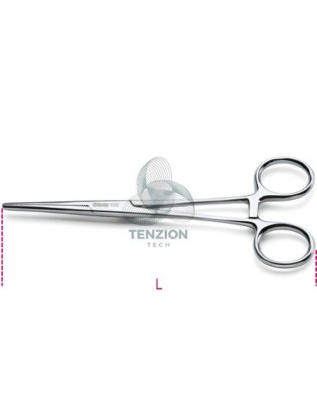 Pinzetta Autobloccante Becchi Arrotondati Zigrinati Acciaio Inox