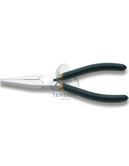 Pinza A Becchi Piatti Lunghi Zigrinati Manici PVC Antiscivolo