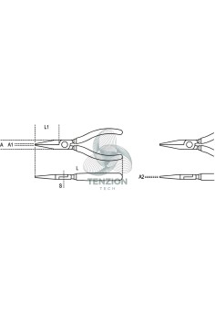 Pinza A Becchi Piatti Lunghi Zigrinati Manici PVC Antiscivolo 2