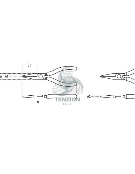 Pinza A Becchi Piatti Lunghi Zigrinati Manici PVC Antiscivolo