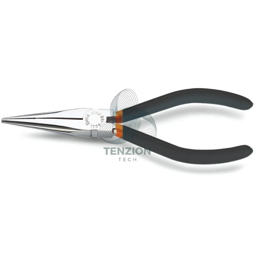 Pinza A Becchi Mezzotondi Lunghissimi Zigrinati Manici PVC Antiscivolo