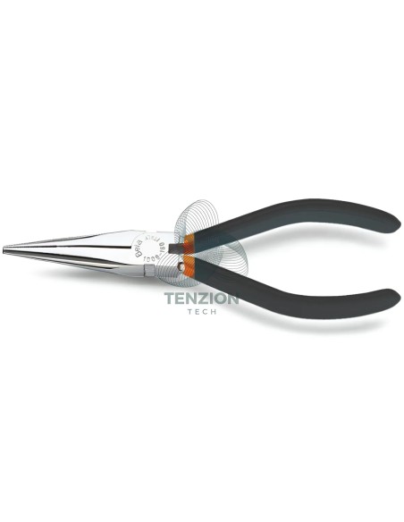 Pinza A Becchi Mezzotondi Lunghissimi Zigrinati Manici PVC Antiscivolo