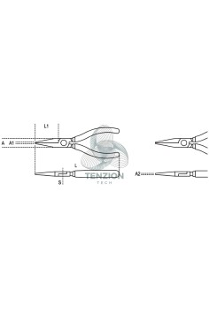 Pinza A Becchi Mezzotondi Lunghissimi Zigrinati Manici PVC Antiscivolo 2