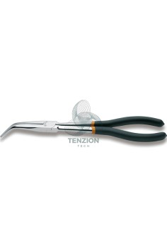 Pinza A Becchi Mezzotondi Lunghissimi Piegati 45° Zigrinati Manici PVC Antiscivolo