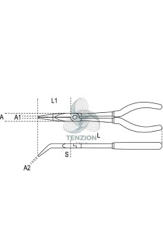 Pinza A Becchi Mezzotondi Lunghissimi Piegati 45° Zigrinati Manici PVC Antiscivolo 2