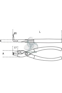 Pinza A Becchi Piegati 90° Per Anelli Elastici Fori Manici PVC Antiscivolo 2