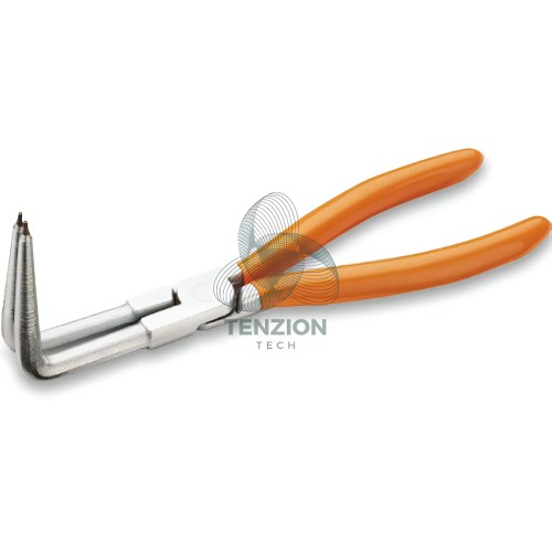 Pinza A Becchi Piegati 90° Lunghi Per Anelli Elastici Fori 190mm Manici PVC Antiscivolo