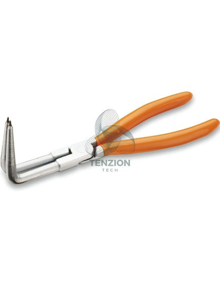 Pinza A Becchi Piegati 90° Lunghi Per Anelli Elastici Fori 190mm Manici PVC Antiscivolo