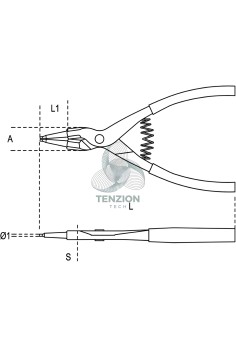 Pinza A Becchi Dritti Per Anelli Elastici Alberi Manici PVC Antiscivolo 2
