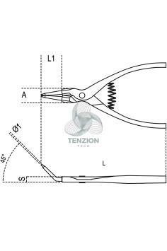 Pinza A Becchi Piegati 45° Per Anelli Elastici Alberi Manici PVC Antiscivolo 2