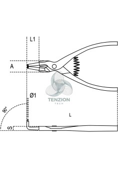 Pinza A Becchi Piegati 90° Per Anelli Elastici Alberi Manici PVC Antiscivolo 2