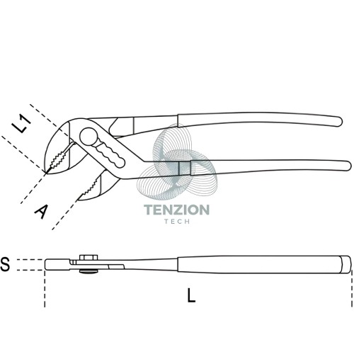 Pinza Regolabile Fosfatata Cerniera Sovrapposta 250mm Manici PVC Antiscivolo