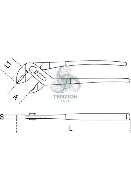 Pinza Regolabile Fosfatata Cerniera Sovrapposta 250mm Manici PVC Antiscivolo
