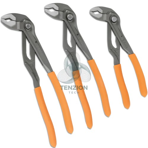 Set 3 Pinze Regolabili A Pulsante Manici PVC Antiscivolo 180-300mm