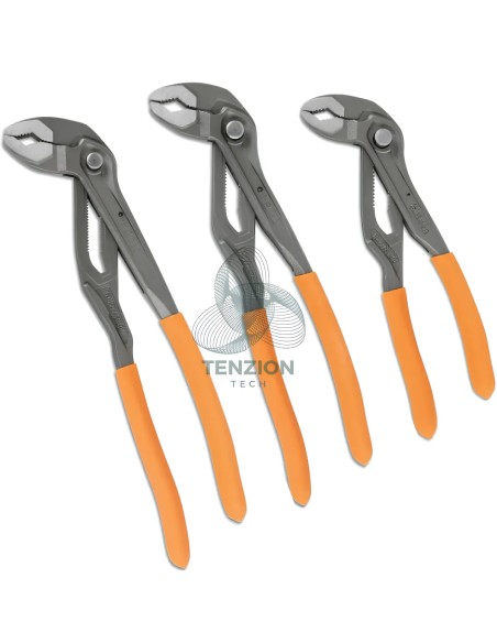 Set 3 Pinze Regolabili A Pulsante Manici PVC Antiscivolo 180-300mm