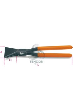 Pinza A Becchi Larghi Dritti Per Lattonieri Manici PVC Antiscivolo