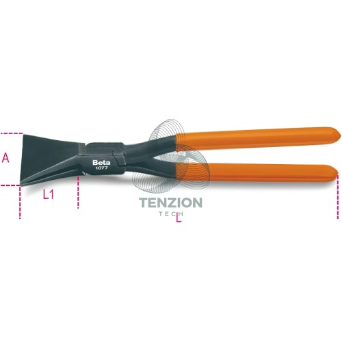 Pinza A Becchi Larghi Dritti Per Lattonieri Manici PVC Antiscivolo