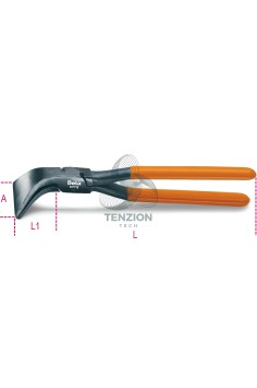 Pinza A Becchi Larghi Piegati 45° Per Lattonieri Manici PVC Antiscivolo