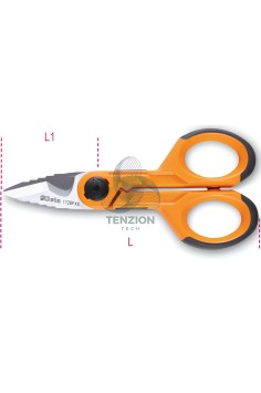 Forbice Per Elettricista Lame Tranciacavo Crimpatore Svasatore Acciaio Inox 2