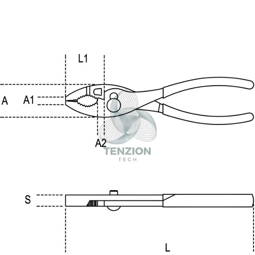 Pinza Regolabile Due Posizioni Manici PVC Antiscivolo